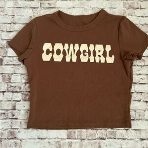 Brown Cowgirl Baby Tee Size Small